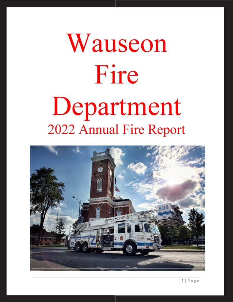 Front page of 2022 Annual Fire Report